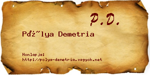 Pólya Demetria névjegykártya
